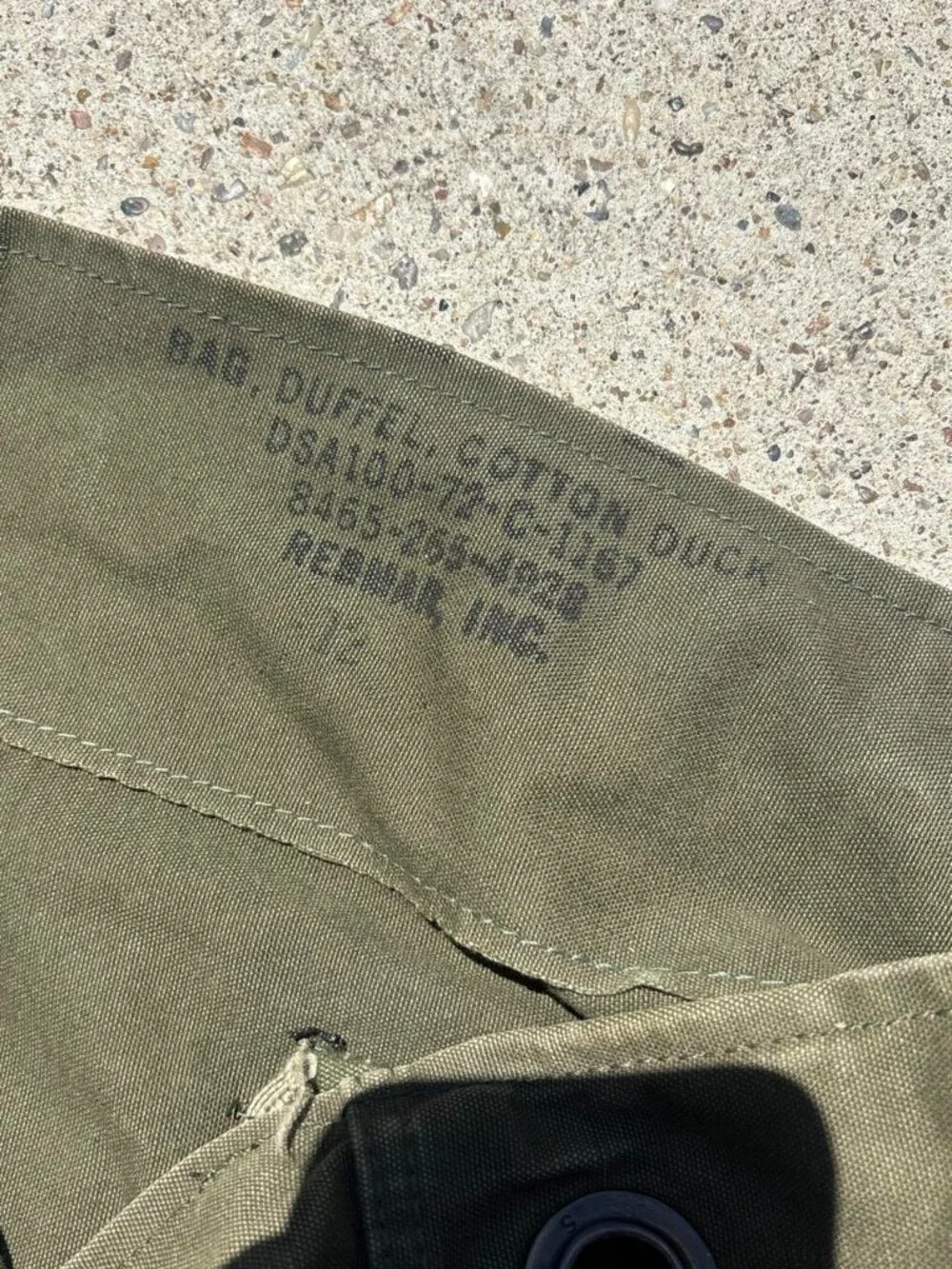 1972 United States Military Bag Vintage Olive Green 70s